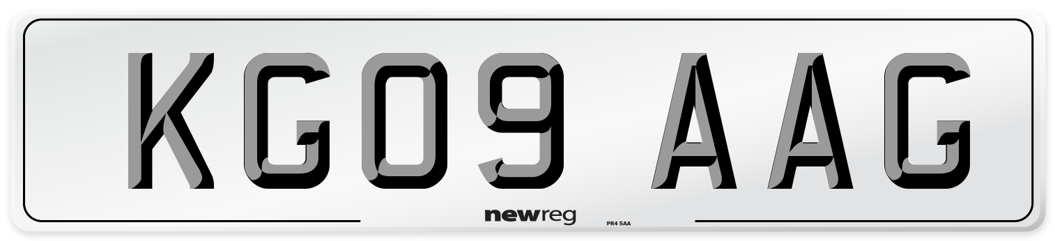 KG09 AAG Number Plate from New Reg